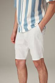 White Linen Viscose Shorts - Image 2 of 11