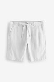 White Linen Viscose Shorts - Image 7 of 11