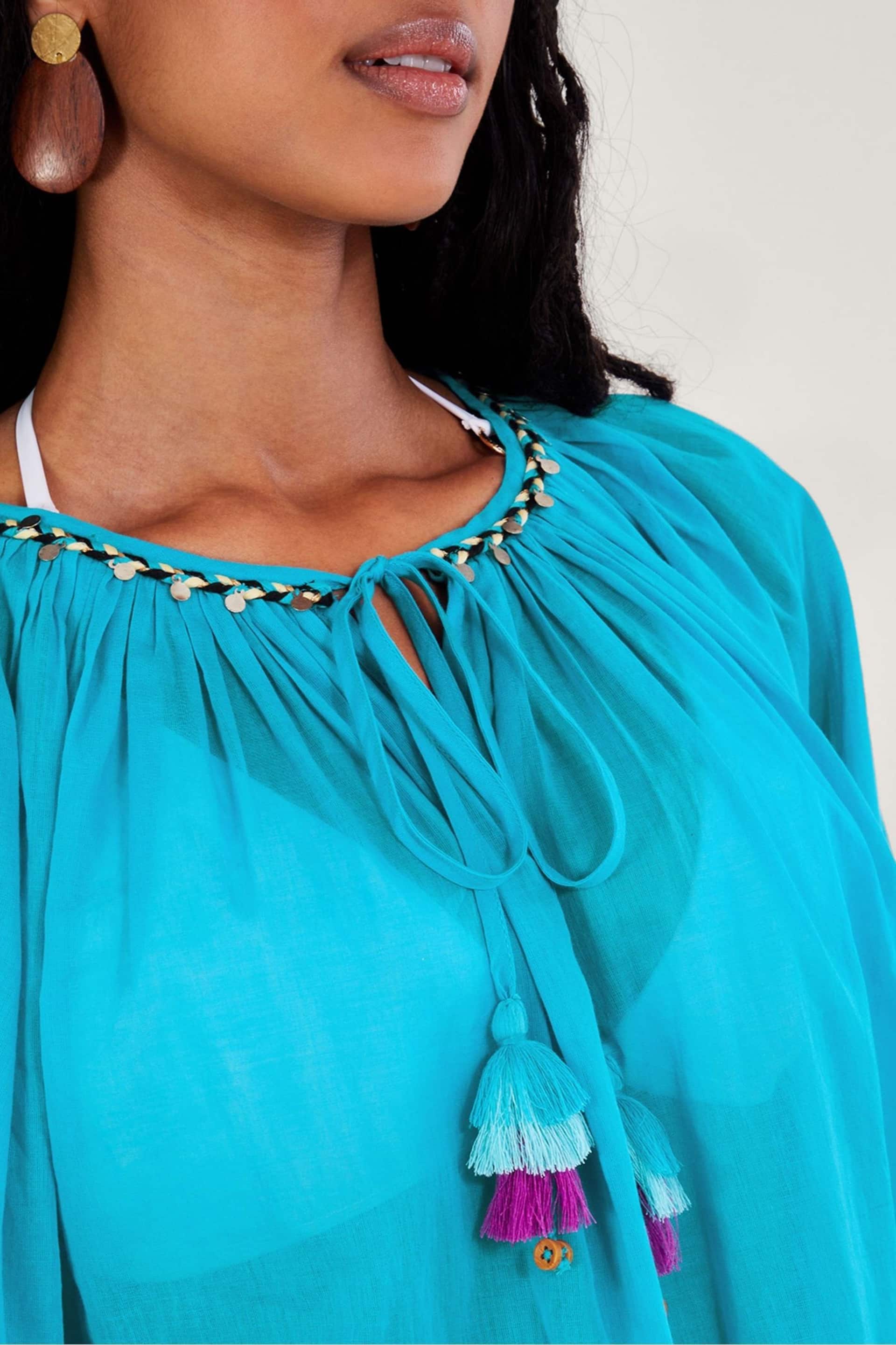 Monsoon Blue Amy Tie Neck Top - Image 4 of 4