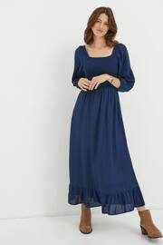 FatFace Blue Adele Midi Dress - Image 1 of 5