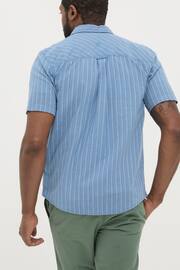 FatFace Blue Short Sleeve Burford Stripe Shirt - Image 2 of 4