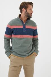 FatFace Green Airlie Chest Stripe Sweatshirt - Image 1 of 6