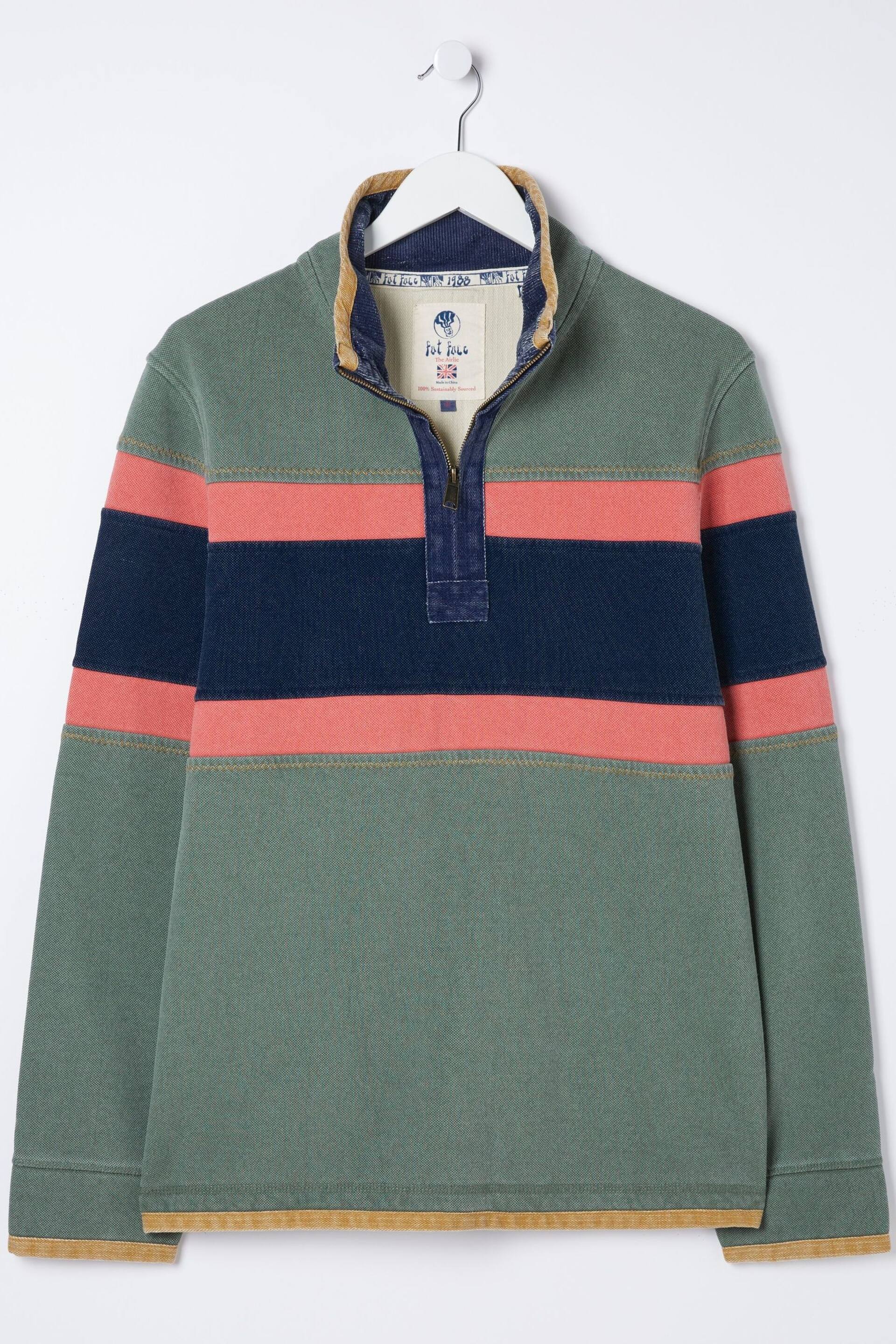 FatFace Green Airlie Chest Stripe Sweatshirt - Image 6 of 6