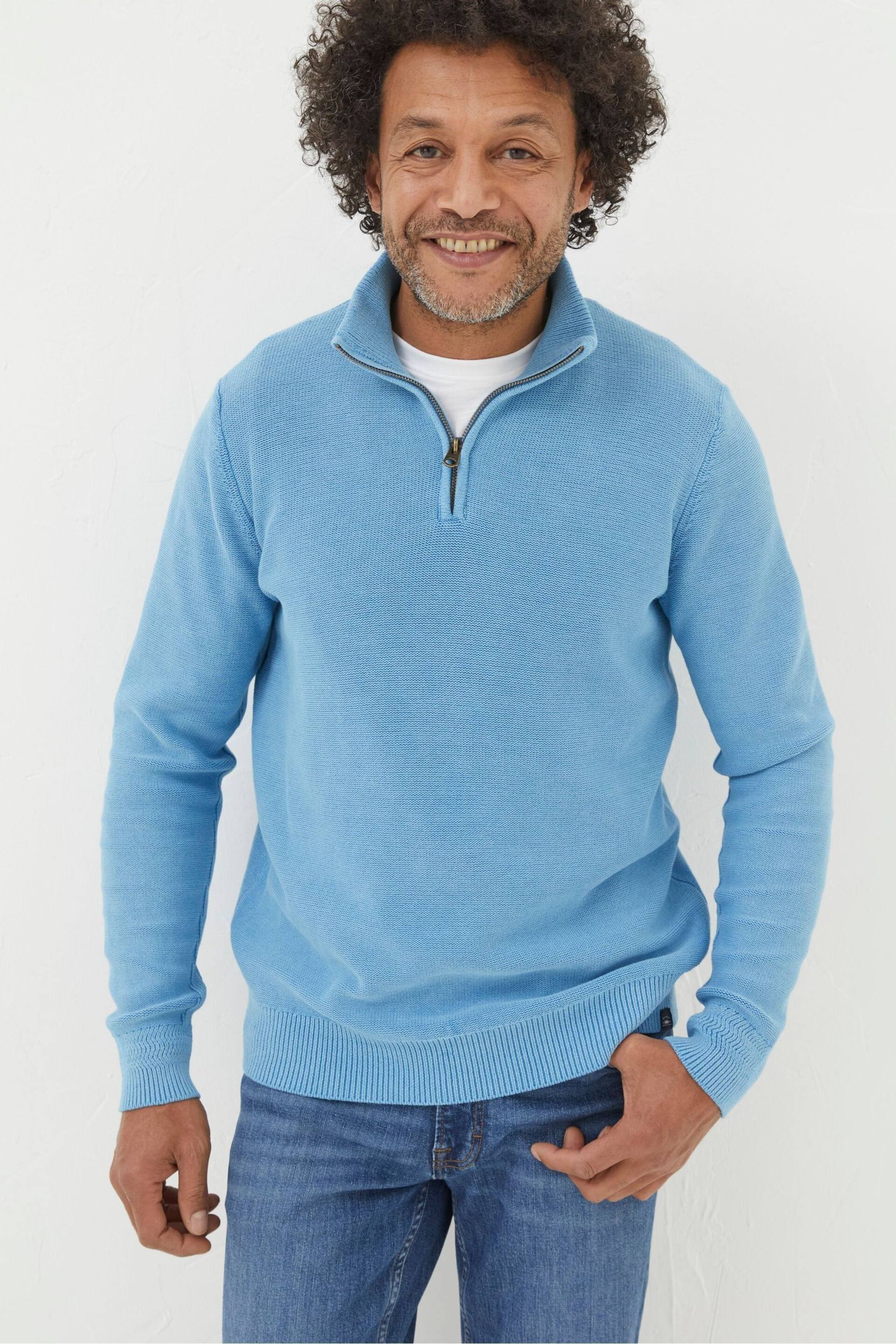 FatFace Blue Berwick Half Neck Jumper - Image 1 of 5