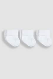 JoJo Maman Bébé White 3-Pack Rib Baby Socks - Image 1 of 2