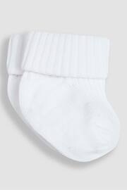 JoJo Maman Bébé White 3-Pack Rib Baby Socks - Image 2 of 2