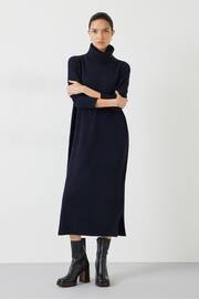 Hush Blue Roll Neck Knitted Dress - Image 1 of 5