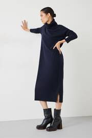 Hush Blue Roll Neck Knitted Dress - Image 4 of 5