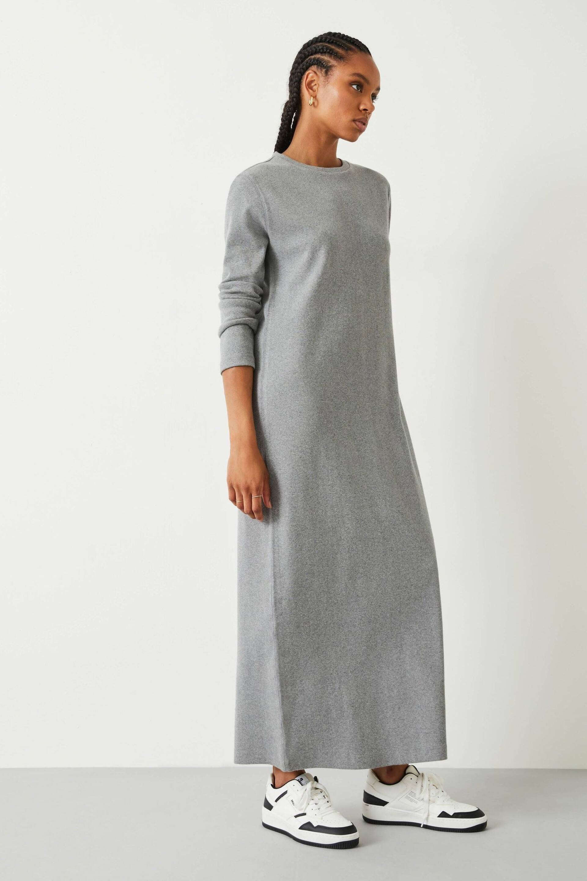 Hush Grey Mel Ribbed Maxi Jersey Dress - Image 3 of 5