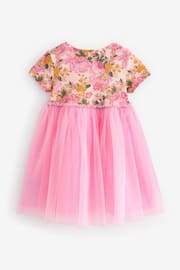 Pink Rib Mesh Jersey Dress (3mths-7yrs) - Image 2 of 2