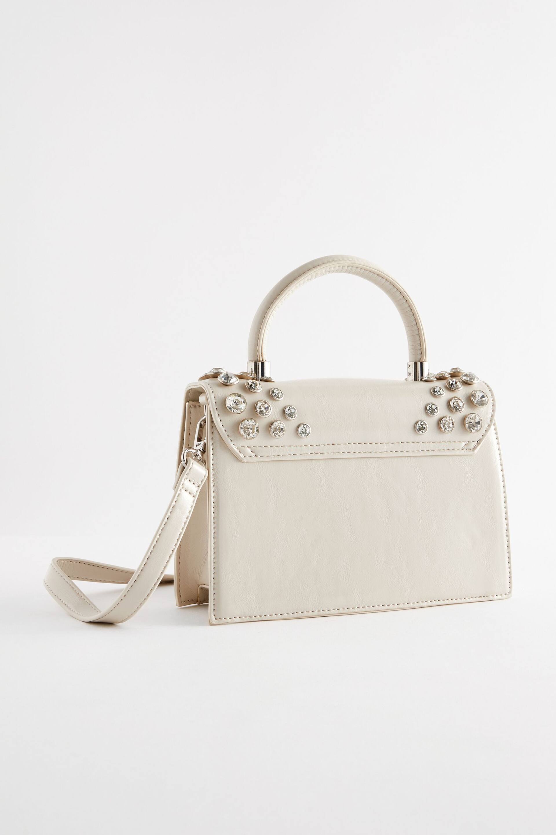 White Gem Top Handle Bag - Image 2 of 6