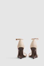 Reiss Off White Cora Leather Strappy Wedge Heels - Image 3 of 6