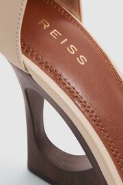 Reiss Off White Cora Leather Strappy Wedge Heels - Image 5 of 6