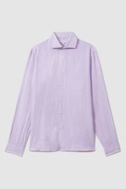 Reiss Orchid Ruban Linen Button-Through Shirt - Image 2 of 6