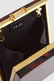 Reiss Tortoise Gigi Acetate Clutch Bag - Image 4 of 6