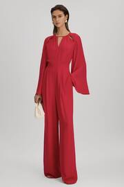 Reiss Coral Tania Cut-Out Flared Sleeve Jumpsuit - Image 1 of 5
