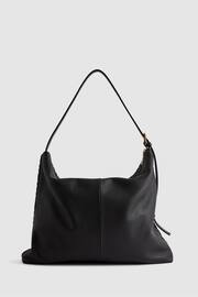 Reiss Black Vigo Leather Woven Tote Bag - Image 4 of 5