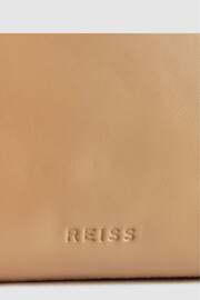 Reiss Tan Brompton Leather Raffia Pouch Bag - Image 6 of 6