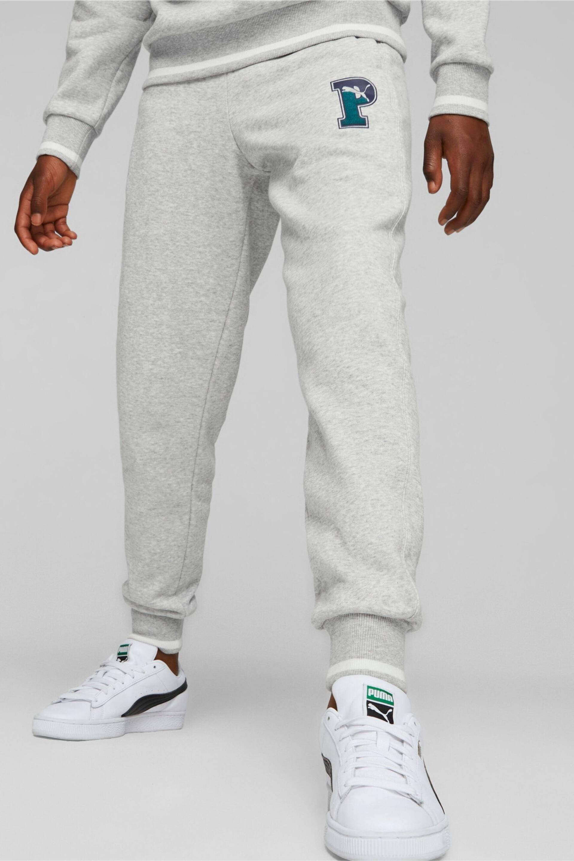 Puma Grey SQUAD Youth Fleece Sweat Joggers - Image 1 of 5