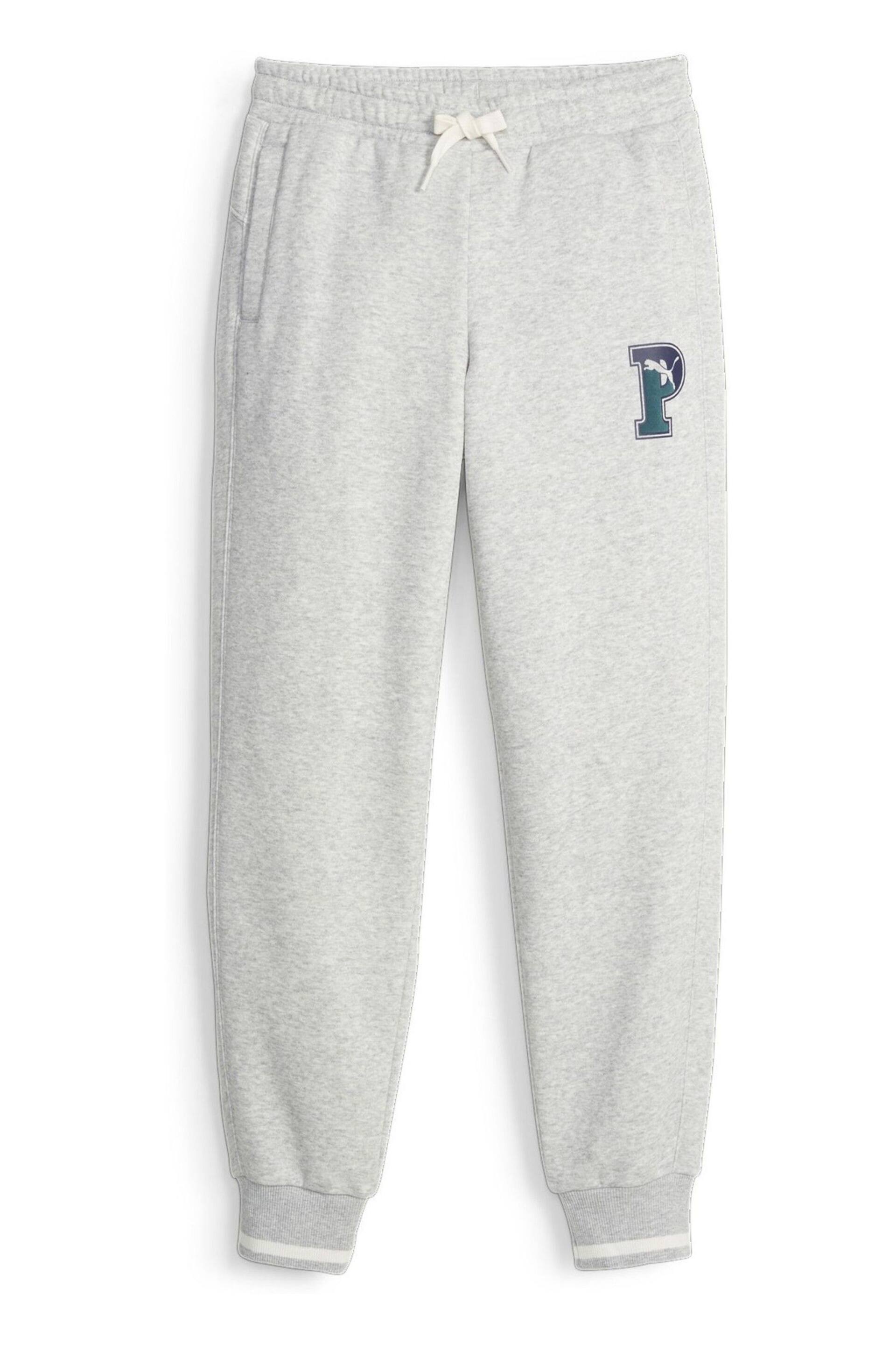 Puma Grey SQUAD Youth Fleece Sweat Joggers - Image 4 of 5