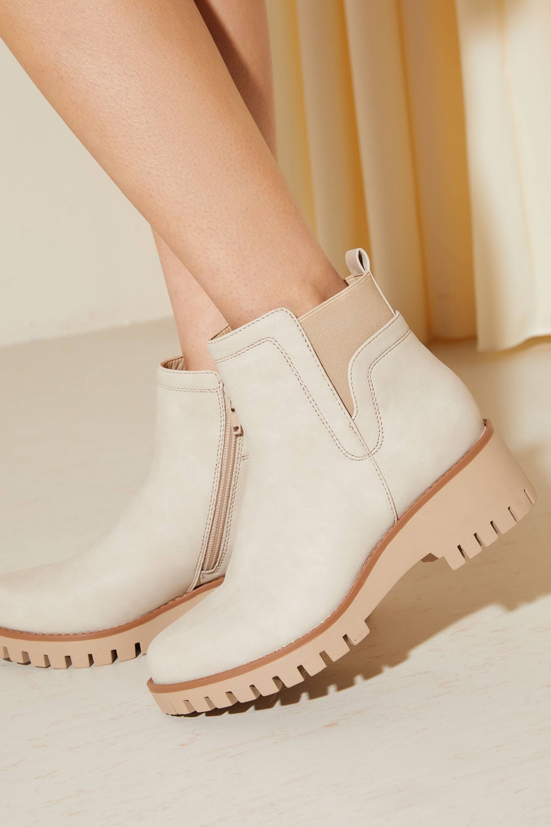 Friends Like These Cream Low Wedge Chelsea Ankle Boot - Image 3 of 4