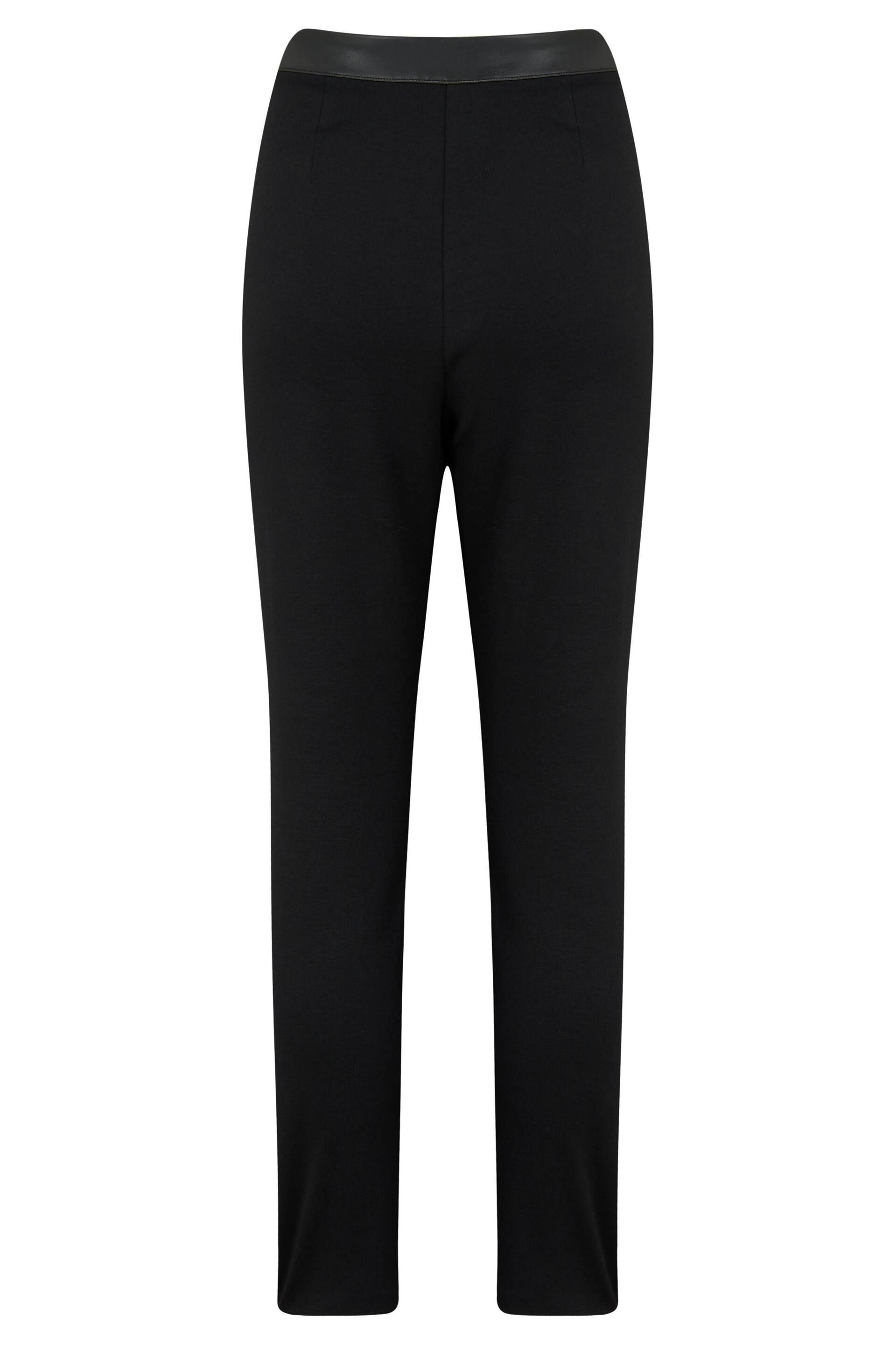 Pour Moi Black Amy Faux Leather Waistband Slim Ponte Trouser - Image 5 of 5