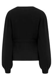 Pour Moi Black Elle Knit Ballet Wrap Top - Image 5 of 5