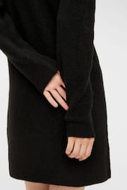 PIECES Black Long Sleeve V Neck Knitted Jumper Dress - Image 4 of 5