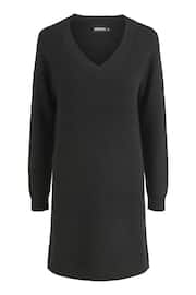 PIECES Black Long Sleeve V Neck Knitted Jumper Dress - Image 5 of 5