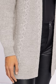 Lipsy Grey Marl Mixed Cable Knit Cardigan - Image 4 of 4