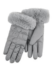 Totes Grey Water Repellent Padded Smartouch With Faux Fur Cuff - Image 2 of 2