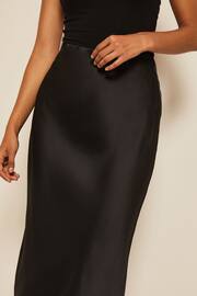 Friends Like These Black Satin Bias Midi Skirt - Image 4 of 4