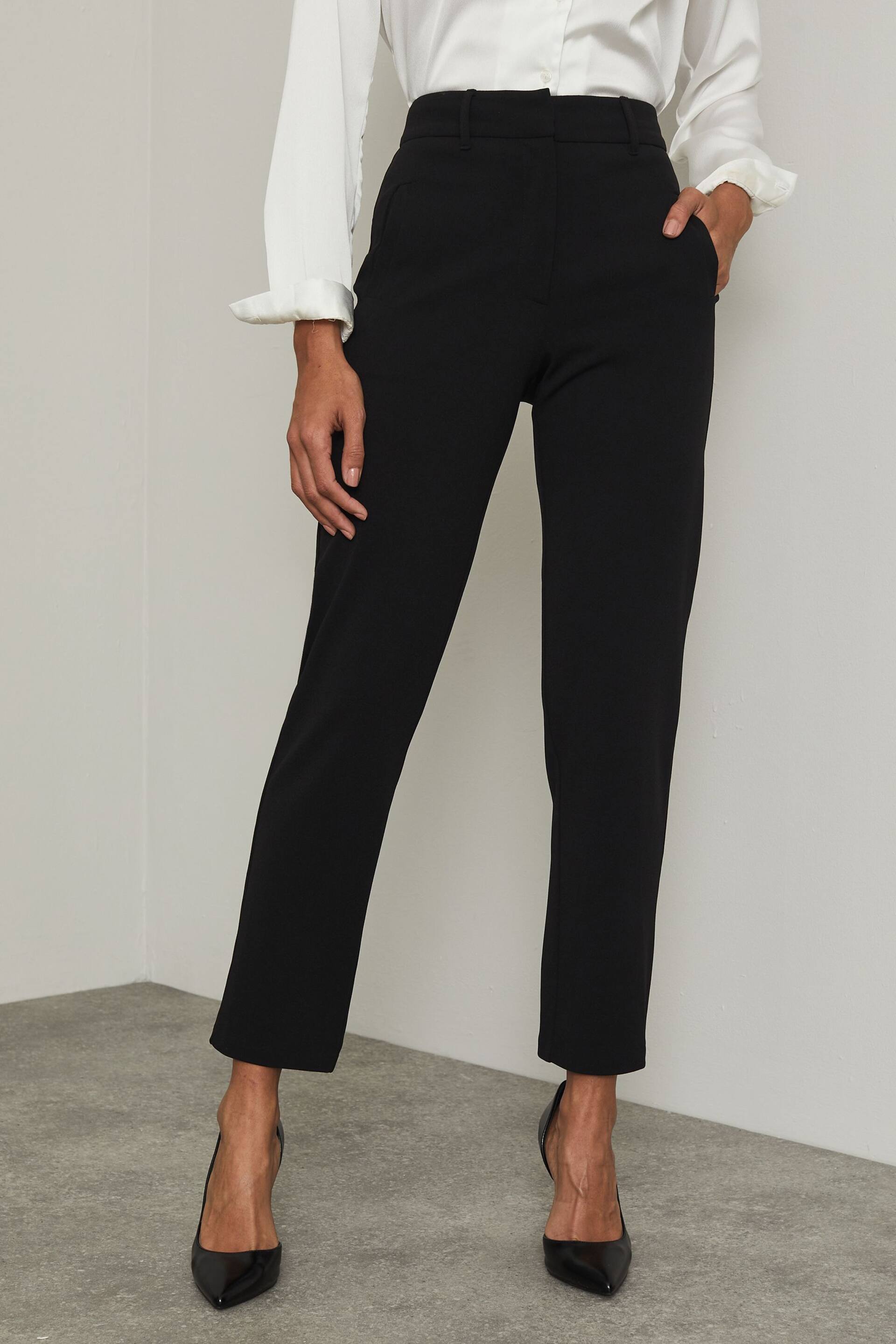 Lipsy Black Tailored Tapered Smart Trousers - Image 1 of 4