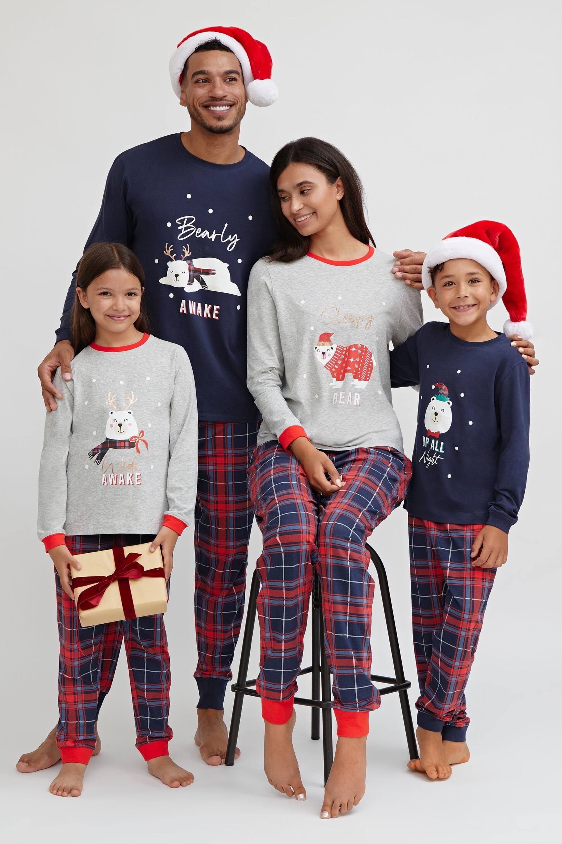 Society 8 Red Bearly Awake Matching Family Bear Christmas PJ Set - Image 5 of 5