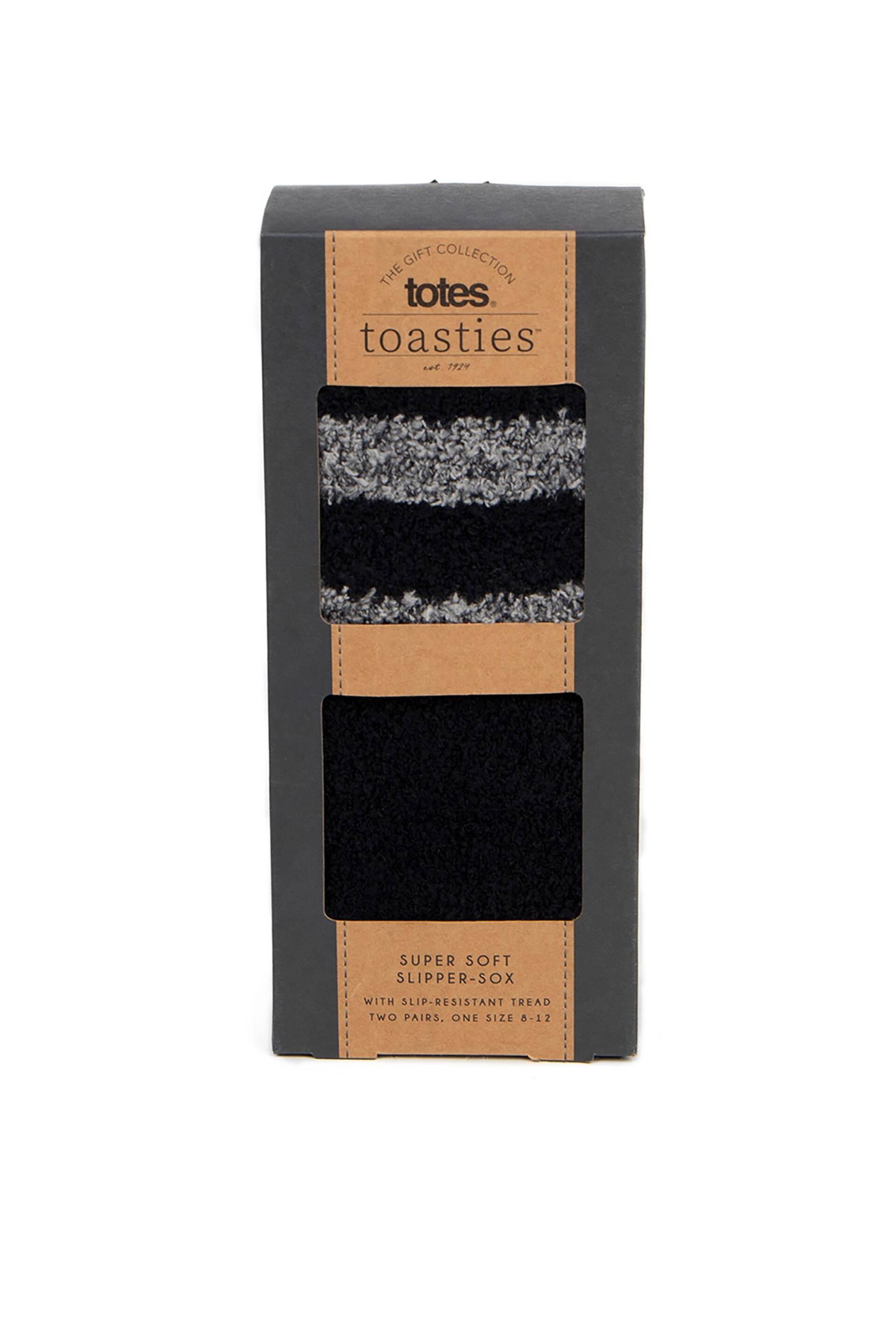 Totes Grey and Black Mens Supersoft Socks Twin Pack - Image 2 of 4