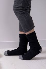 Totes Grey and Black Mens Supersoft Socks Twin Pack - Image 4 of 4