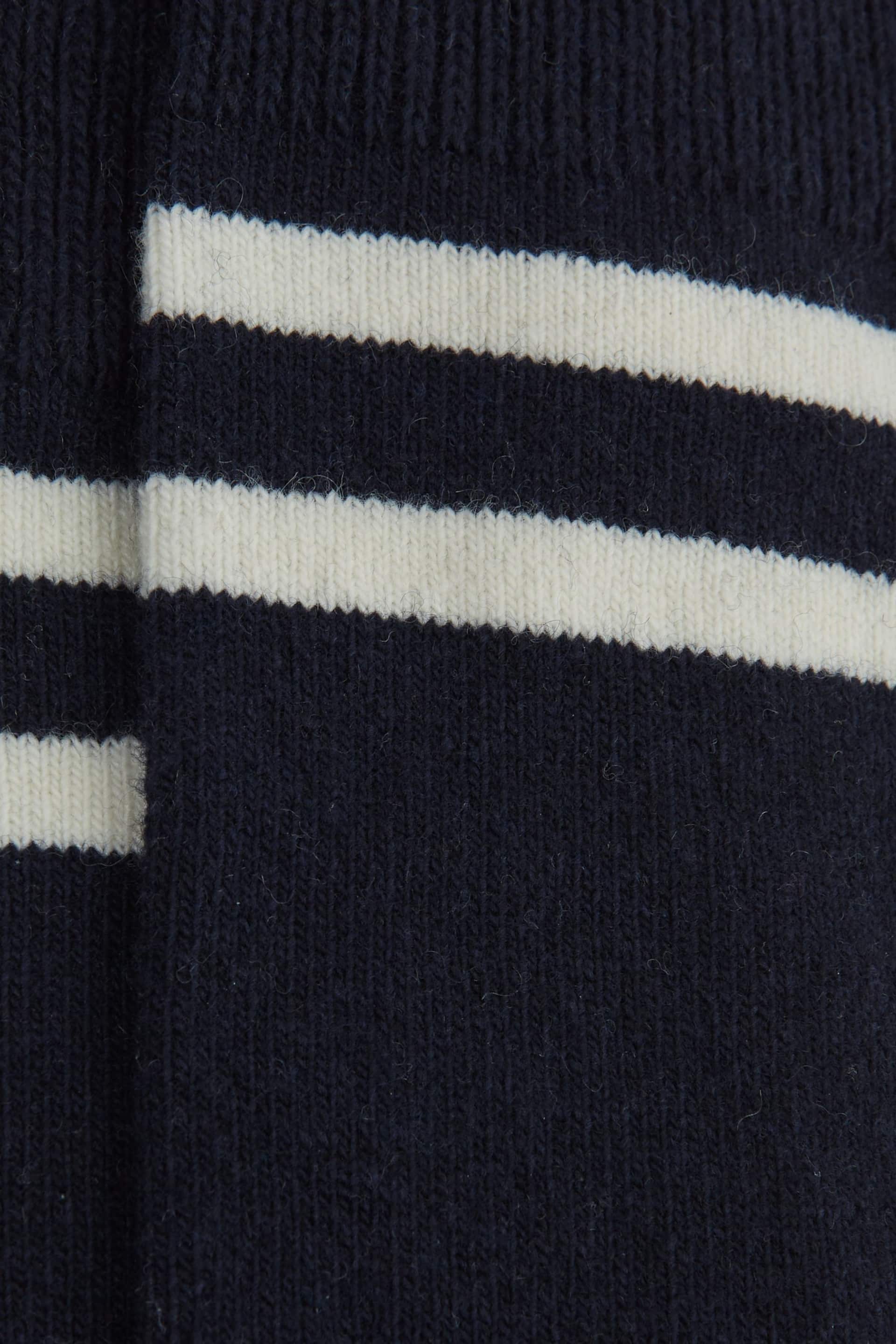 Reiss Navy Alcott Wool Blend Striped Crew Socks - Image 5 of 5