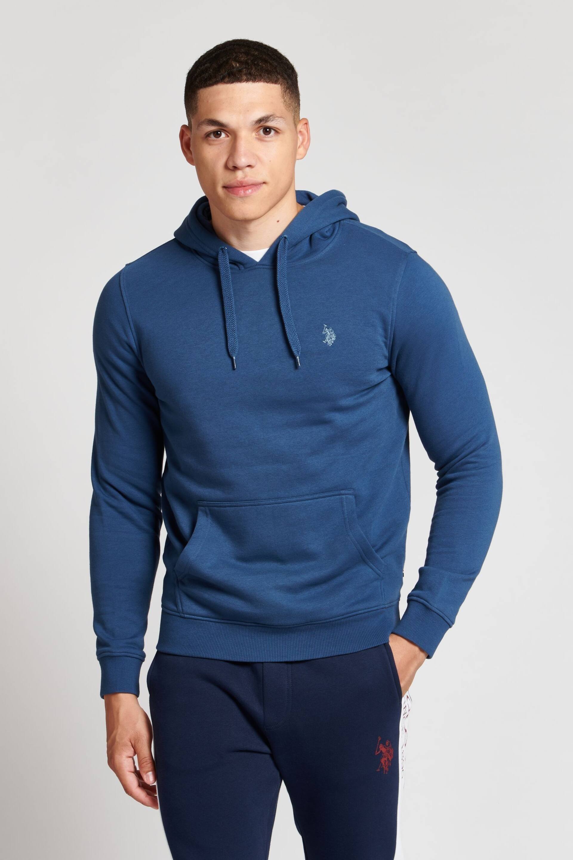 U.S. Polo Assn. Mens BlueSolid DHM Overhead Hoodie - Image 1 of 3