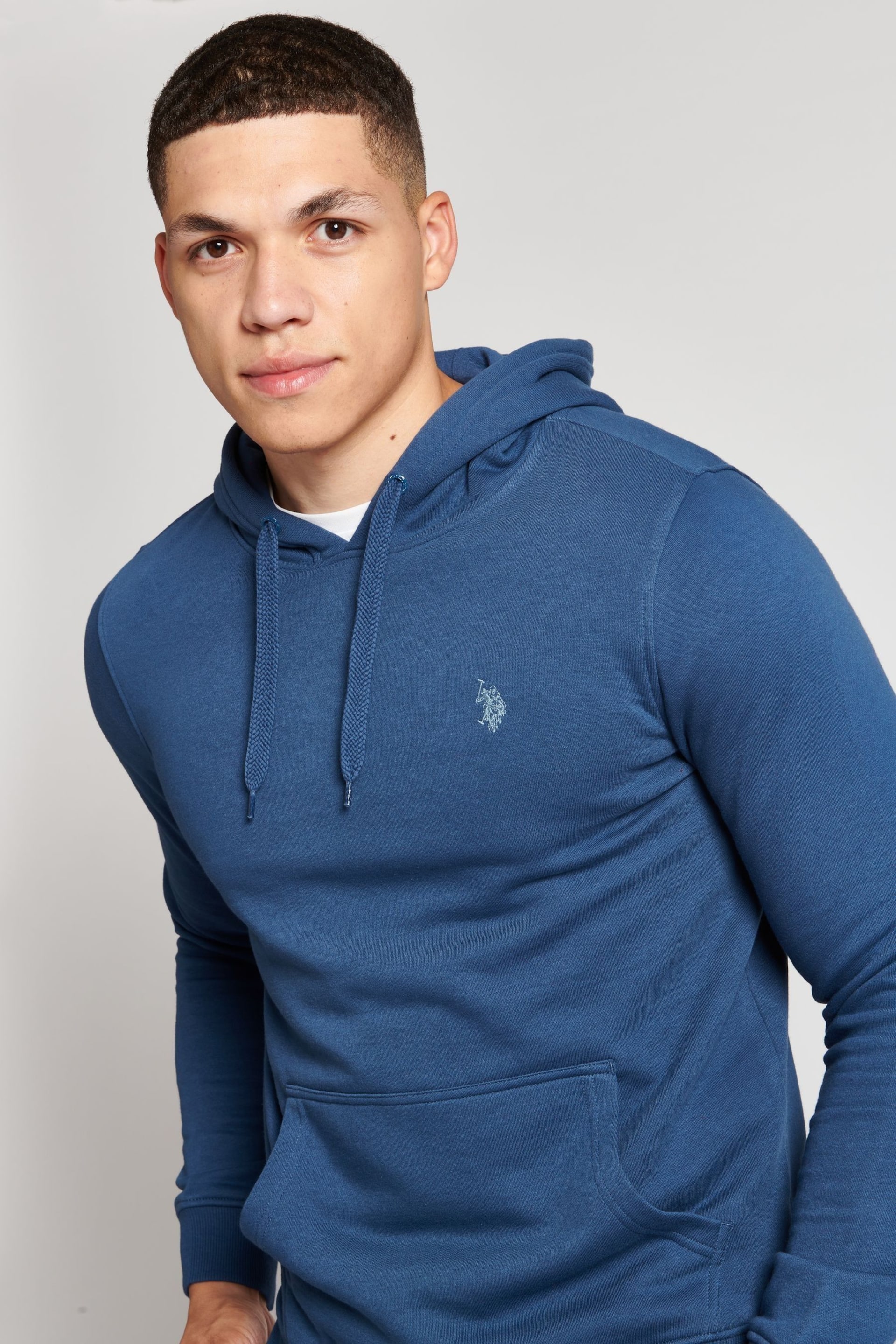 U.S. Polo Assn. Mens BlueSolid DHM Overhead Hoodie - Image 3 of 3