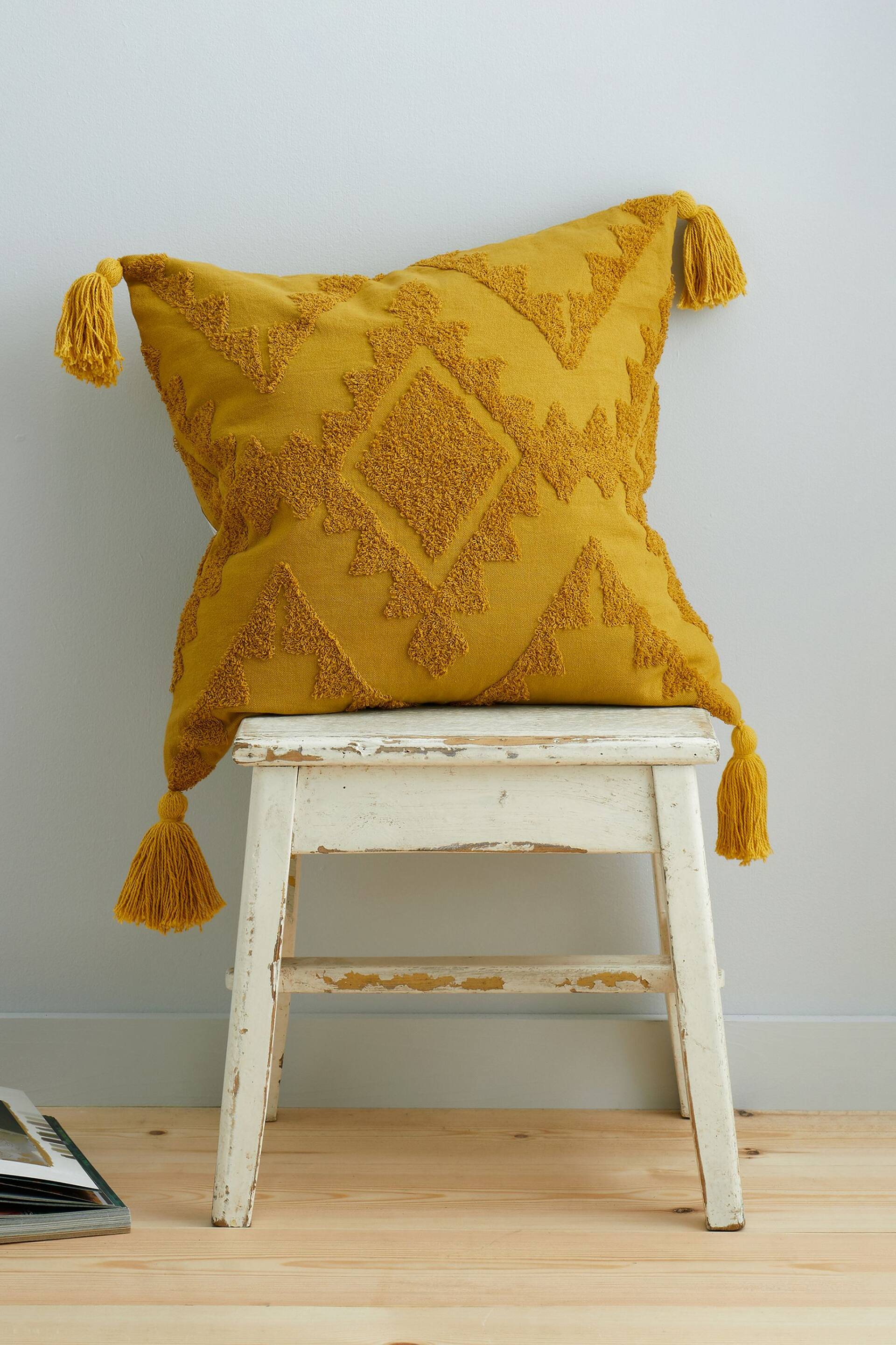 Pineapple Elephant Yellow Imani Tufted Cushion - Image 1 of 4