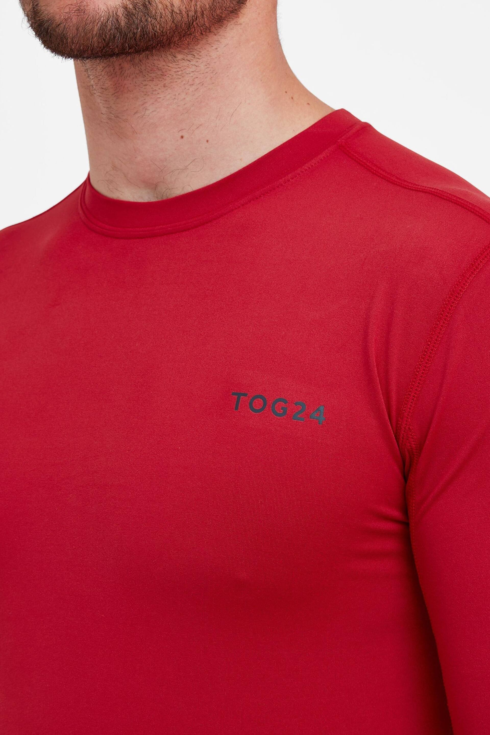 Tog 24 Red Snowdon Thermal Zip Neck Saga T-Shirt - Image 4 of 6