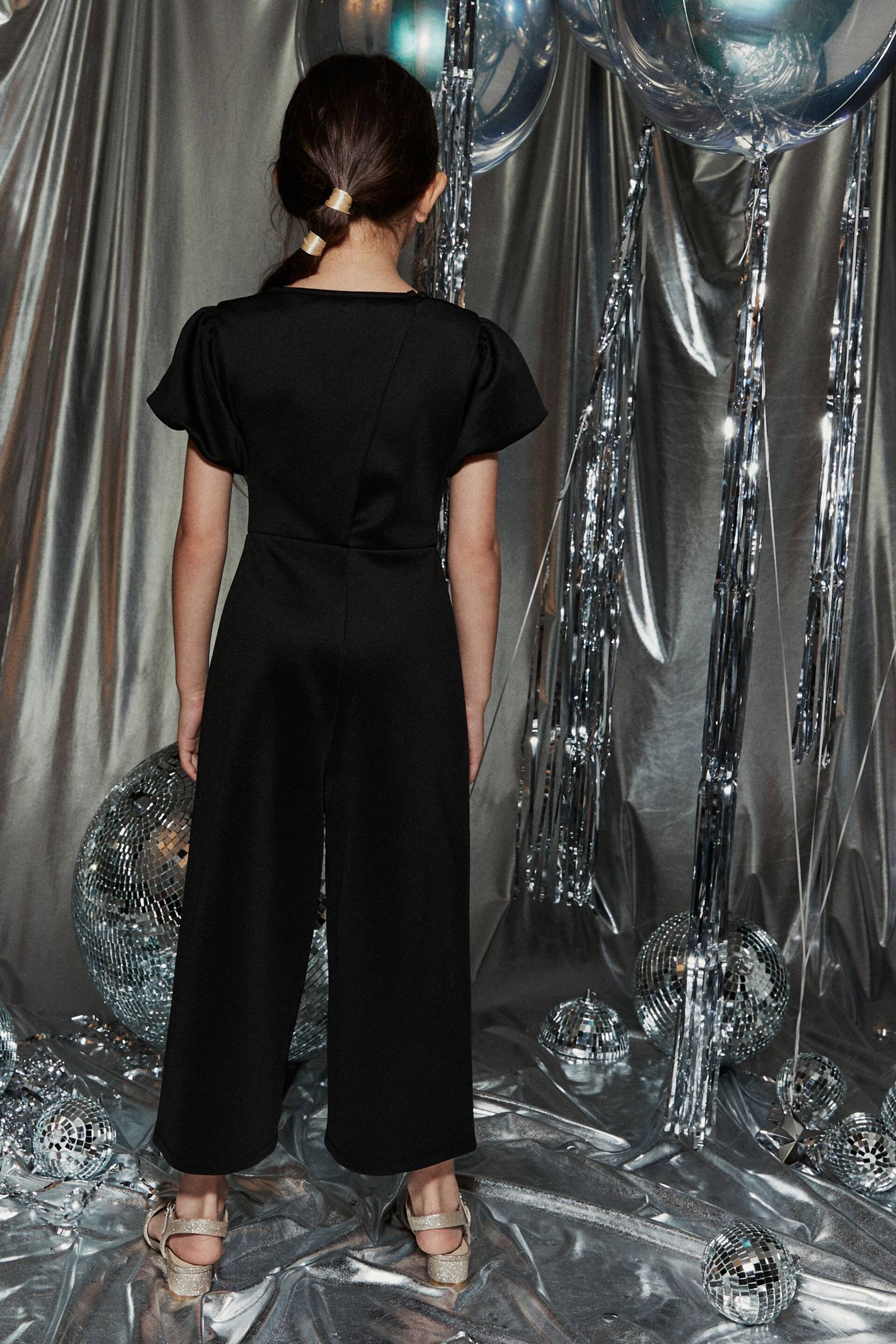 Black Mesh Occassion Jumpsuit (3-16yrs) - Image 2 of 8