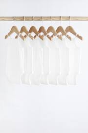 White 7 Pack Strappy Baby Bodysuits - Image 2 of 6