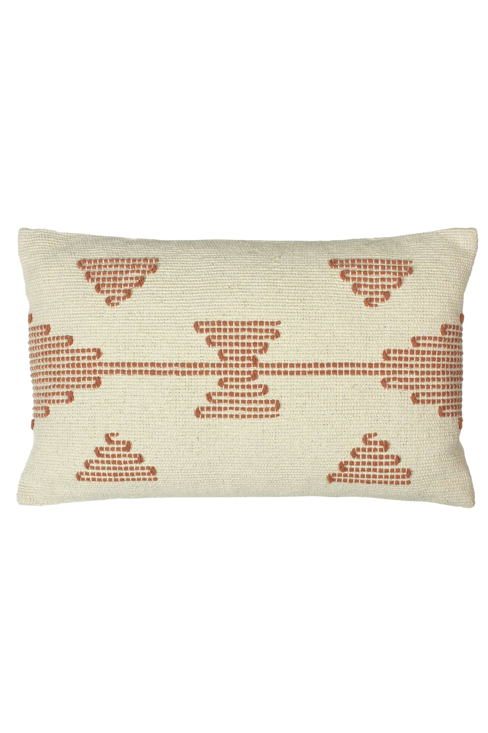 furn. Brick Red Sonny Stitched Polyester Filled Cushion - Image 1 of 3