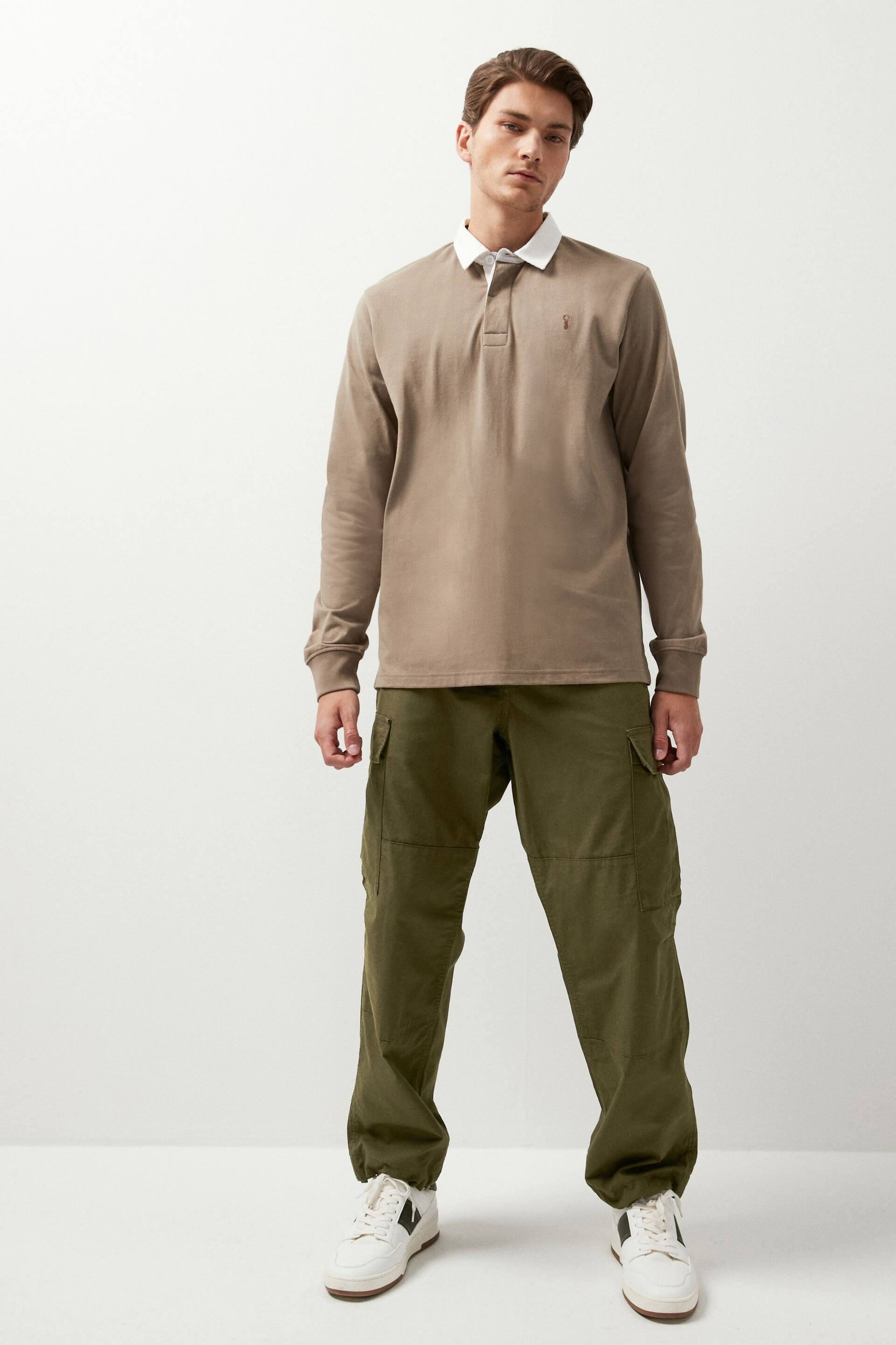Neutral Brown Long Sleeve Rugby Shirt - Image 2 of 8