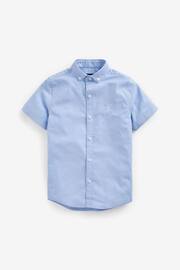 Blue Short Sleeve Cotton Rich Oxford Shirt (3-16yrs) - Image 2 of 3
