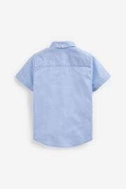 Blue Short Sleeve Cotton Rich Oxford Shirt (3-16yrs) - Image 3 of 3