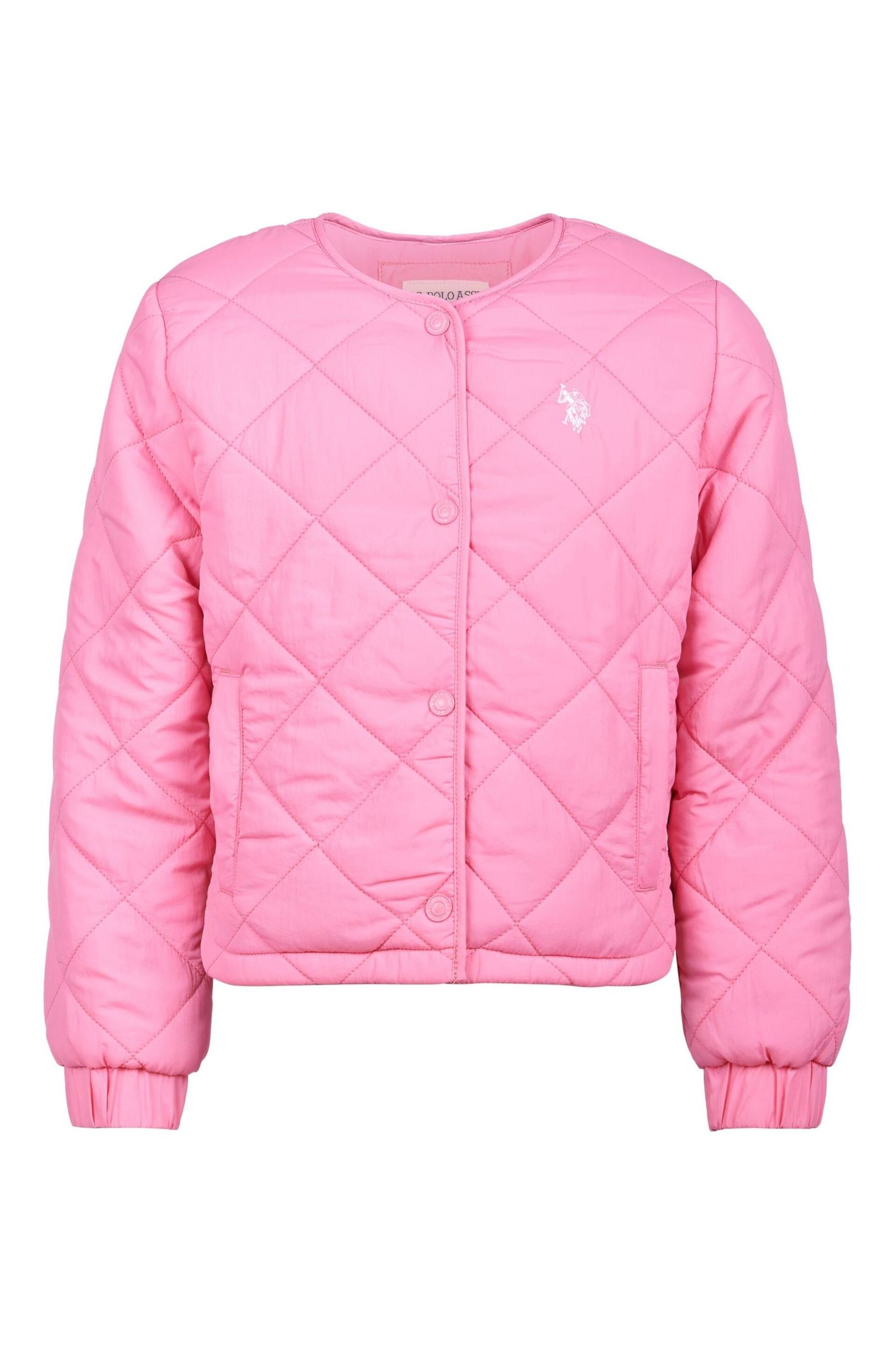 U.S. Polo Assn. Girls Pink Lightweight Puffer Jacket - Image 1 of 5