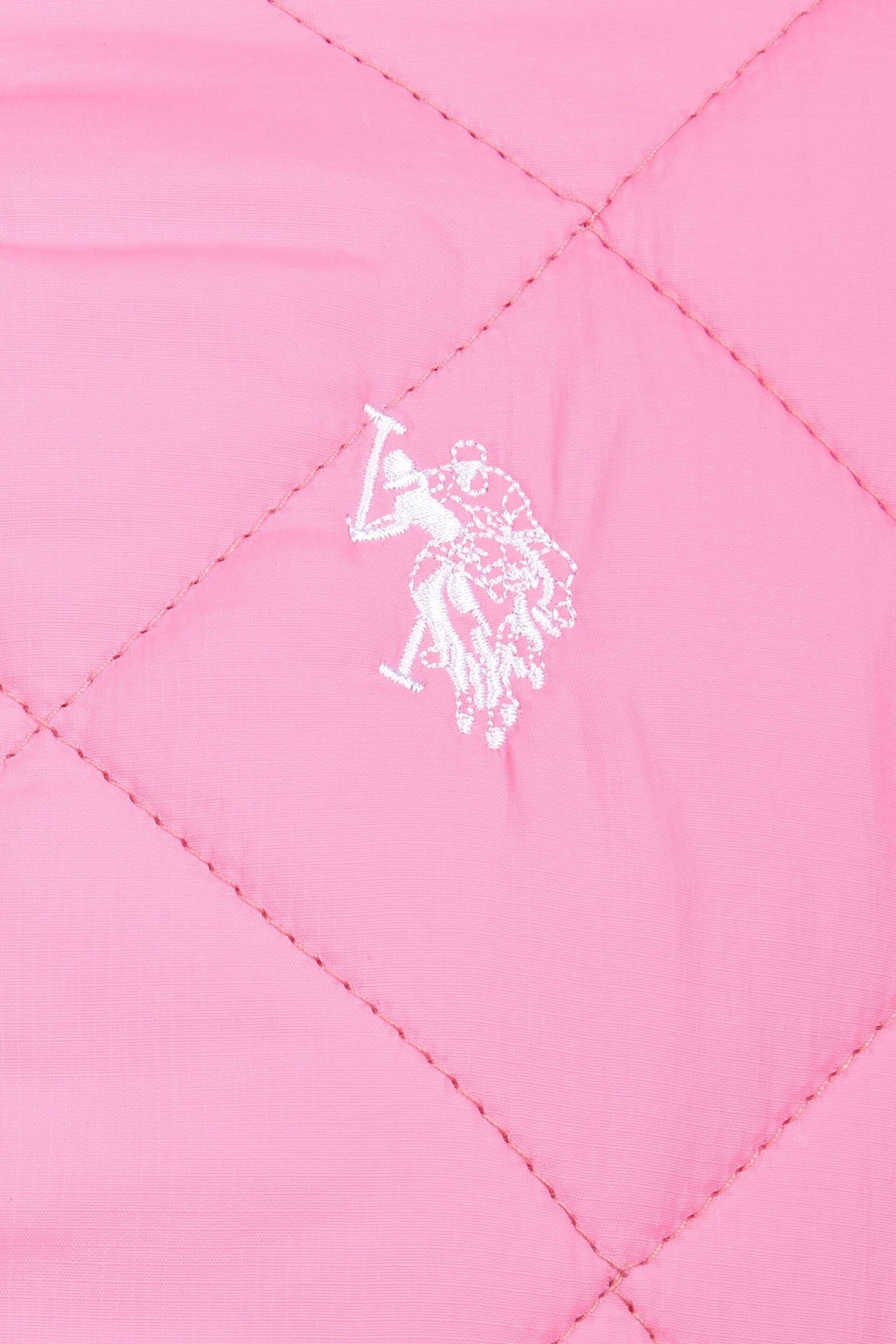 U.S. Polo Assn. Girls Pink Lightweight Puffer Jacket - Image 5 of 5