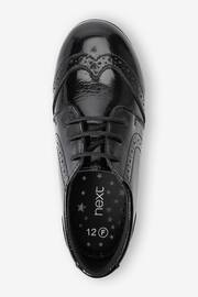 Black Patent Standard Fit (F) School Leather Lace-Up Brogues - Image 6 of 9